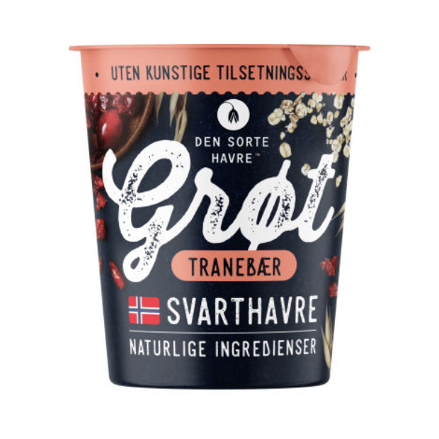 Oatmeal Cup with Cranberries - Havregrøt m/Tranebær 65g Den Sorte Havre